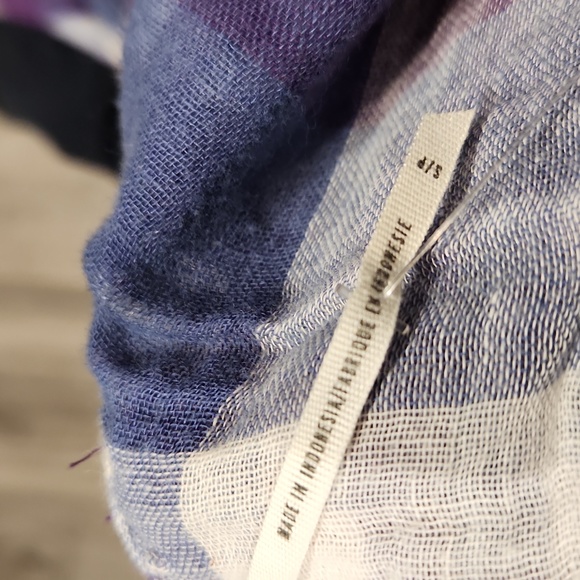 EUC Free People Women's sz S Plaid Button down Dress w/2 front pockets - Picture 8 of 9